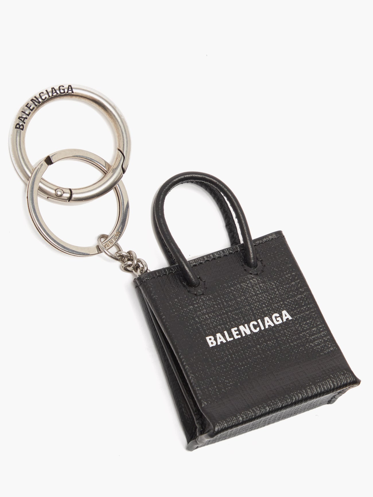 BALENCIAGA Shopping tote leather keyring