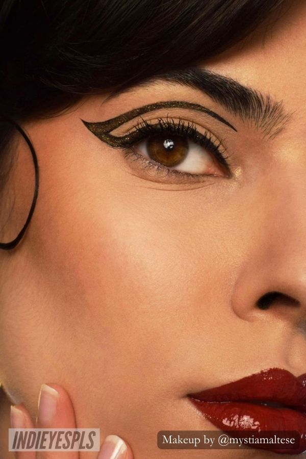 Downton Abbey Glam: Gold and Black Makeup for Feminine Opulence