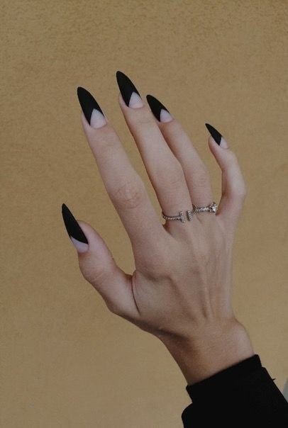 Minimalist Edge with a Soft Goth Flair: Styling The Black French Tip (Inspo)