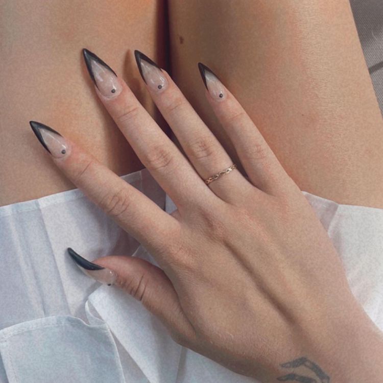 Minimalist Edge with a Soft Goth Flair: Styling The Black French Tip (Inspo)