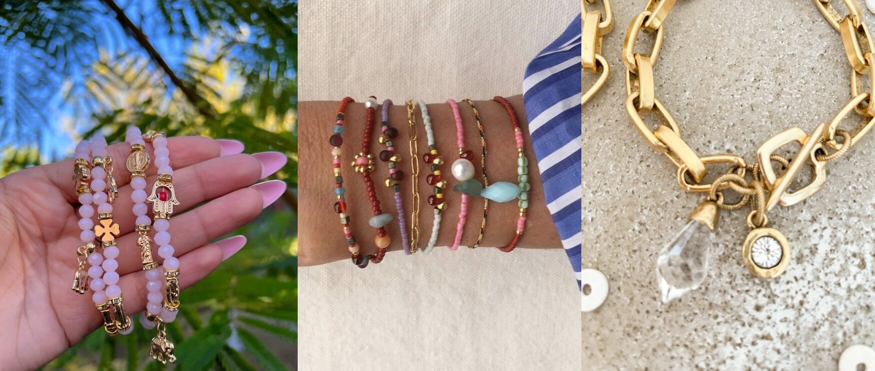How to wear crystal & gem charm bracelets for the coconut girl aesthetic