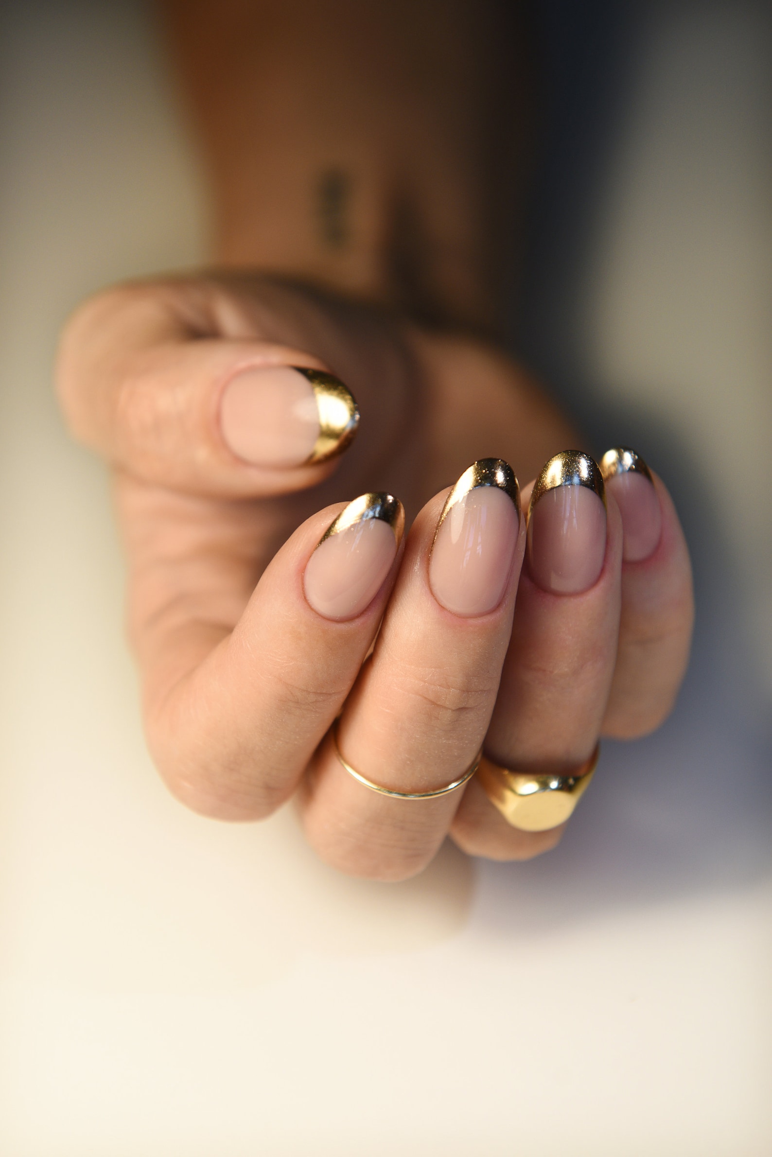 Dare to be a girly tomboy: French manicure in bold colors